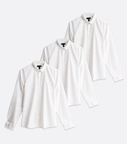 New Look 3 Pack White Poplin Long Sleeve Shirts